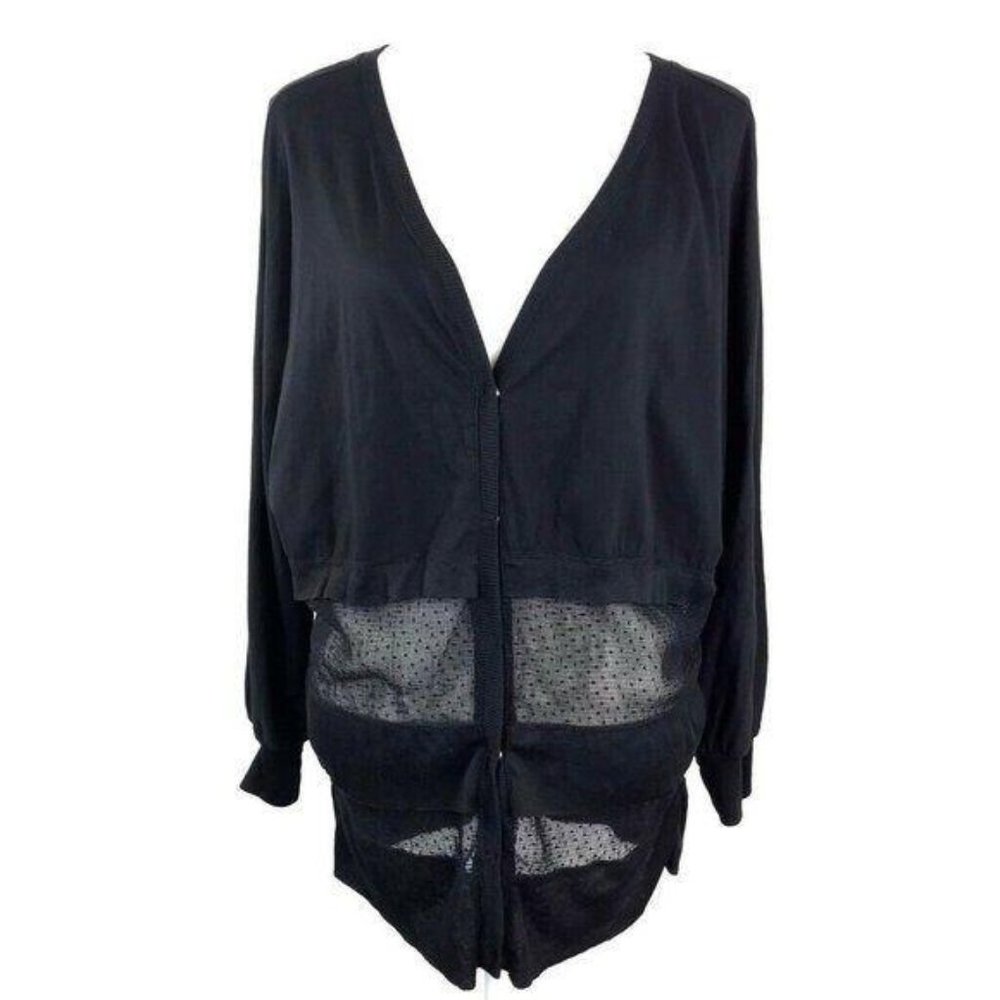 Miilla - Stitch Fix V Neck Net Panels Cardigan
